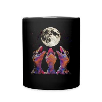 Kammgecko Eidechse Heulender Mond - Tasse einfarbig - Schwarz - Vorne