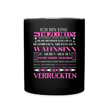 Ich bin eine stolze Chefin von einer Truppe - Tasse einfarbig - Schwarz - Vorne