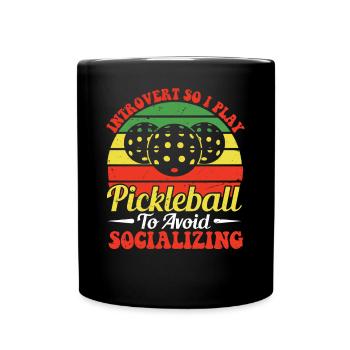 Passionate pickleball player, - Full Colour Mug - black - Front