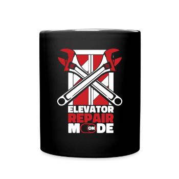 Elevator Repair Mode On Repair Inspector Elevator - Full Colour Mug - black - Front