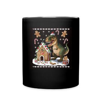 Dinosaur Ugly Christmas Christmas Xmas Trex - Full Colour Mug - black - Front