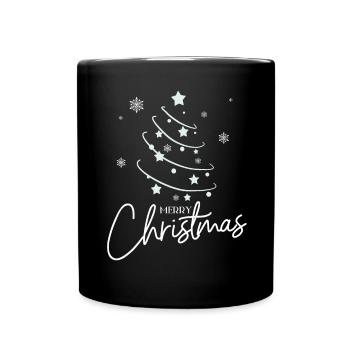 Weihnachtsstern Spirale Stil - Tasse einfarbig - Schwarz - Vorne