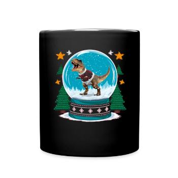 Dinosaur Ugly Christmas Christmas Xmas Trex - Full Colour Mug - black - Front