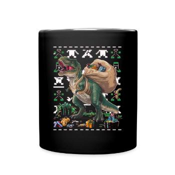 Dinosaur Ugly Christmas Christmas Xmas Trex - Full Colour Mug - black - Front