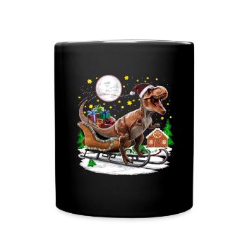 Dinosaur Ugly Christmas Christmas Xmas Trex - Full Colour Mug - black - Front