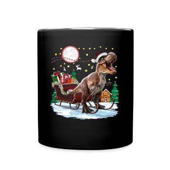 Dinosaur Ugly Christmas Christmas Xmas Trex - Full Colour Mug - black - Front