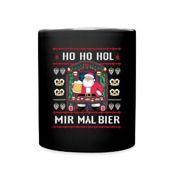 Beer Ugly Christmas Christmas Xmas Santa Claus - Full Colour Mug - black - Front