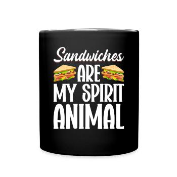 Amateurs de sandwichs Amateurs de restauration rapide - Mug uni - noir - Devant