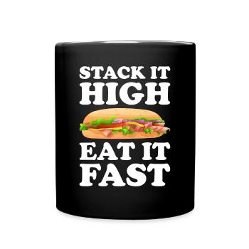 Amateurs de sandwichs Amateurs de restauration rapide - Mug uni - noir - Devant