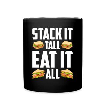 Sandwich Liebhaber Fast Food Liebhaber - Tasse einfarbig - Schwarz - Vorne