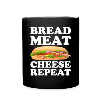 Sandwich Liebhaber Fast Food Liebhaber - Tasse einfarbig - Schwarz - Vorne