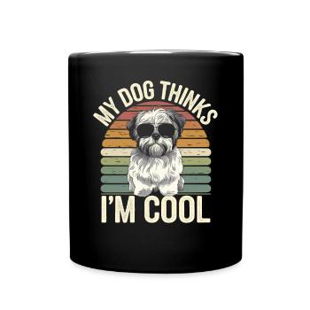 Shi shitzu mon chien pense que je suis cool - Mug uni - noir - Devant
