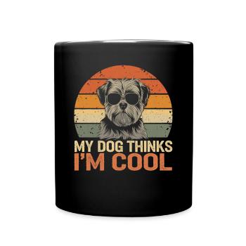 Shi shitzu mon chien pense que je suis cool - Mug uni - noir - Devant