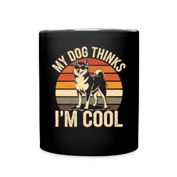 Shiba Inu Mon chien pense que je suis cool - Mug uni - noir - Devant