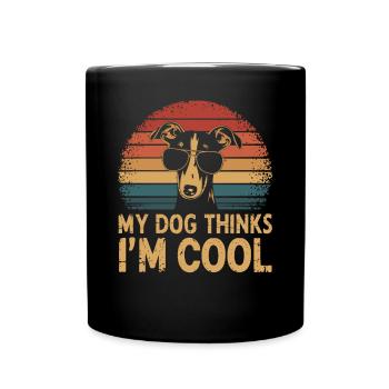 Whippet My Dog Thinks I'm Cool - Full Colour Mug - black - Front