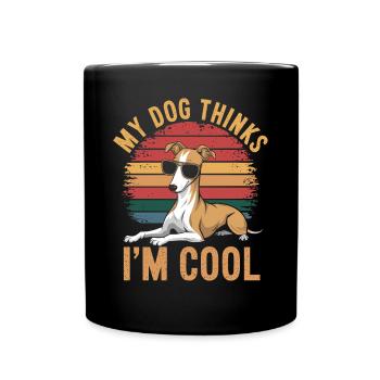 Whippet My Dog Thinks I'm Cool - Full Colour Mug - black - Front