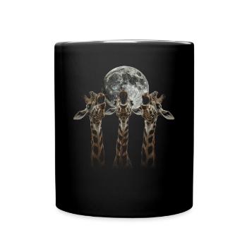 Giraffe Tier Heulender Mond - Tasse einfarbig - Schwarz - Vorne