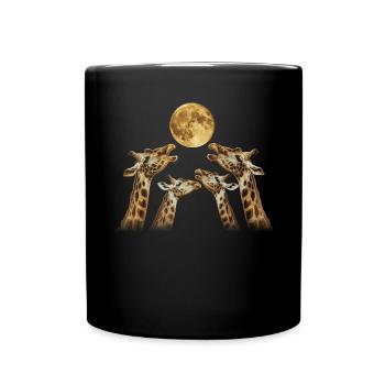 Giraffe Tier Heulender Mond - Tasse einfarbig - Schwarz - Vorne