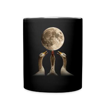 Oie canard lune hurlante - Mug uni - noir - Devant