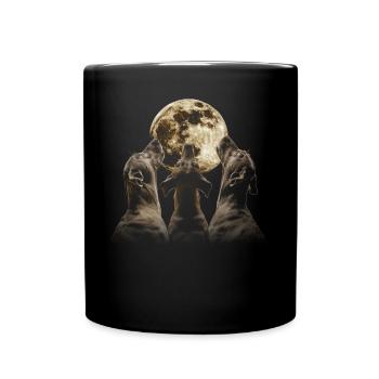 Dogue Allemand Chien Lune Hurlante - Mug uni - noir - Devant