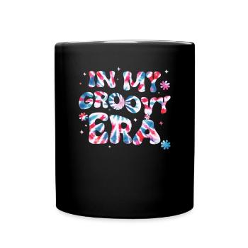 Groovy Tie Dye Friedens Liebeszeichen Retro Hippie - Tasse einfarbig - Schwarz - Vorne
