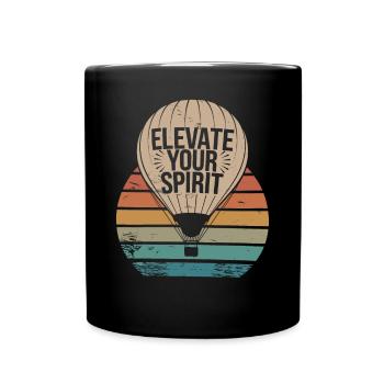 Hot Air Balloon Inspiration: Elevate Your Spirit - Full Colour Mug - black - Front