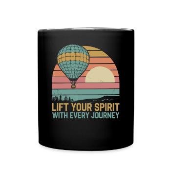 Hot Air Balloon Inspirational Message - Lift Your - Full Colour Mug - black - Front