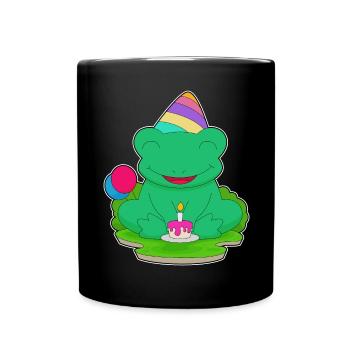 Frog Birthday Party Hat - Full Colour Mug - black - Front