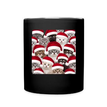 Katze Cat Ugly Christmas Weihnachten Xmas Santa - Full Colour Mug - black - Front