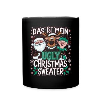 Pull de Noël moche Weihnachten Noël Père Noël - Mug uni - noir - Devant