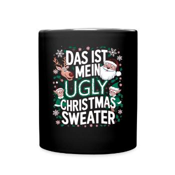 Pull de Noël moche Weihnachten Noël Père Noël - Mug uni - noir - Devant