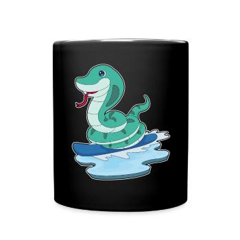 Schlange Snowboarder Snowboard - Tasse einfarbig - Schwarz - Vorne