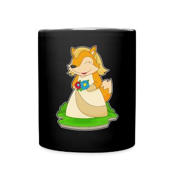 Fuchs Braut Blumen Hochzeit - Tasse einfarbig - Schwarz - Vorne