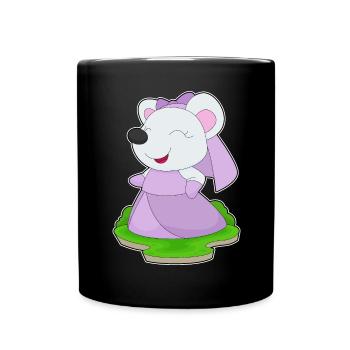 Souris Voile de mariée mariage - Mug uni - noir - Devant