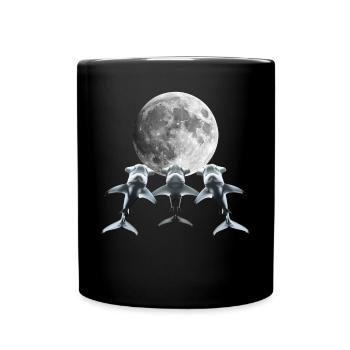 Hammerhai Meerestier Heulender Mond - Tasse einfarbig - Schwarz - Vorne