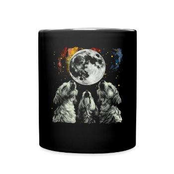 Chien Bichon Havanais Lune Hurlante - Mug uni - noir - Devant