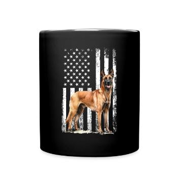 Belgian Malinois - Tasse einfarbig - Schwarz - Vorne