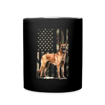 Belgian Malinois - Tasse einfarbig - Schwarz - Vorne