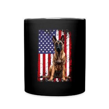 Belgian Malinois - Tasse einfarbig - Schwarz - Vorne