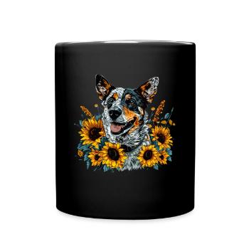 Australian Cattle Dog - Tasse einfarbig - Schwarz - Vorne