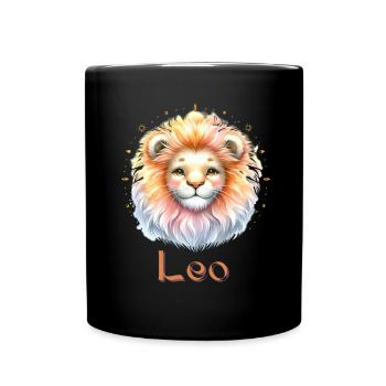 Élégant cadeau d’aquarelle du zodiaque Lion - Mug uni - noir - Devant