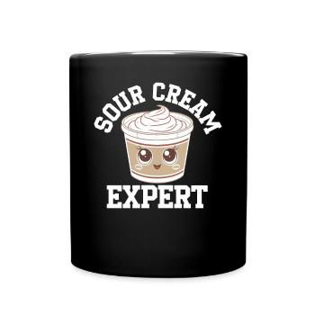 Sour Cream Expert Lustige Illustration - Tasse einfarbig - Schwarz - Vorne