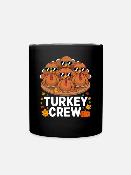 Lustige Truthähne Turkey Crew - Tasse einfarbig - Schwarz