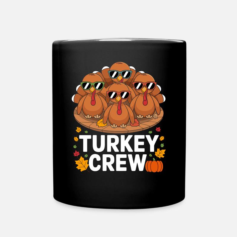 Lustige Truthähne Turkey Crew - Tasse einfarbig - Schwarz