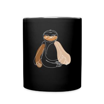 Lineart Pilosa folivora Chien d’amour à gorge brune paresseux - Mug uni - noir - Devant