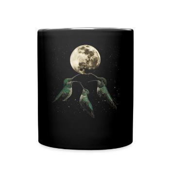 colibri oiseau lune hurlante - Mug uni - noir - Devant