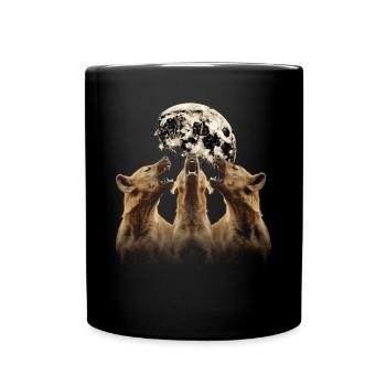 Hyäne Afrikanisches Tier Heulender Mond - Tasse einfarbig - Schwarz - Vorne