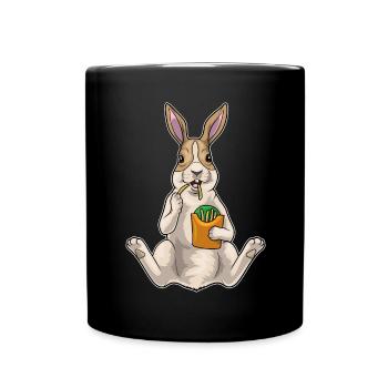 Frites lapin - Mug uni - noir - Devant