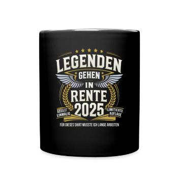 Legenden Gehen In Rente 2025 - Tasse einfarbig - Schwarz - Vorne