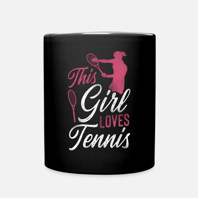 Funny Tennis Player Racket Girl - Tasse einfarbig - Schwarz